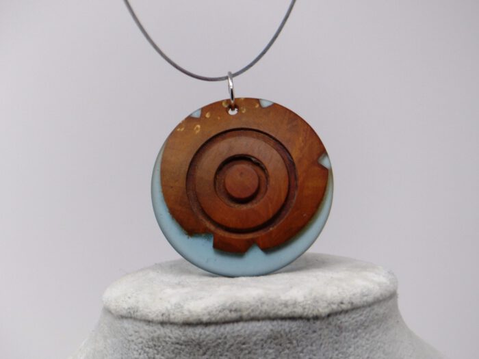 Kette Schuck Kettenanhänger Holz Epoxid Resin