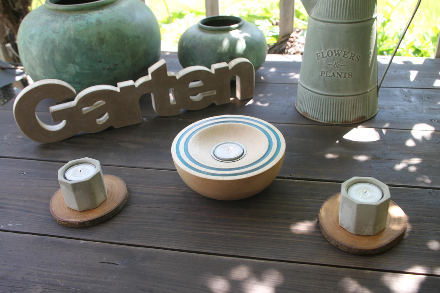 Schalen Beton Kerzen Schmuck Teelichter Wachs Verwerter