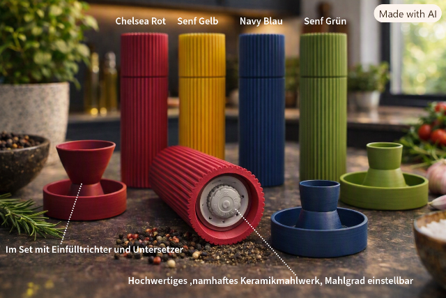 pfeffermühle, salzmühle bunt 3d druck